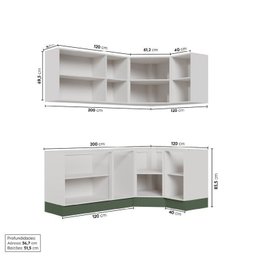 Cozinha Modulada 6 Peças sem Tampo com Rodapé 3 Aéreos e 3 Balcões Ipanema CabeCasa MadeiraMadeira - 4
