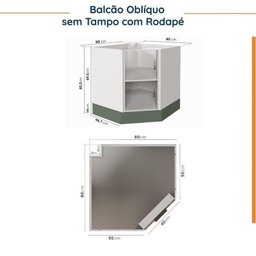Cozinha Modulada 6 Peças sem Tampo com Rodapé 3 Aéreos e 3 Balcões Ipanema CabeCasa MadeiraMadeira - 16