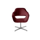 Ver imagem 2 de Poltrona Decorativa Zara Pé Giratório de Metal Sala Recepção Vermelho Bordô