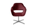 Ver imagem 2 de Poltrona Decorativa Zara Pé Giratório de Metal Sala Recepção Vermelho Bordô