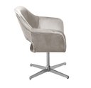 Ver imagem 4 de Poltrona Decorativa Zara Pé Giratório de Metal Sala Recepção Cinza Capuccino