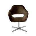 Ver imagem 2 de Poltrona Decorativa Zara Pé Giratório de Metal Sala Recepção Marrom