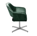 Ver imagem 4 de Poltrona Decorativa Zara Pé Giratório de Metal Sala Recepção Verde