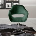 Ver imagem 1 de Poltrona Decorativa Zara Pé Giratório de Metal Sala Recepção Verde