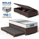 Ver imagem 2 de Cama Box Baú com Colchão de Molas Ensacadas Double Face Essence Probel + Auxiliar Solteiro 88cm