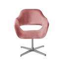 Ver imagem 2 de Poltrona Decorativa Zara Pé Giratório de Metal Sala Recepção Rosa Rose