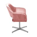 Ver imagem 4 de Poltrona Decorativa Zara Pé Giratório de Metal Sala Recepção Rosa Rose
