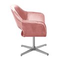 Ver imagem 4 de Poltrona Decorativa Zara Pé Giratório de Metal Sala Recepção Rosa Rose