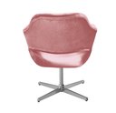 Ver imagem 5 de Poltrona Decorativa Zara Pé Giratório de Metal Sala Recepção Rosa Rose