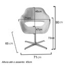 Ver imagem 3 de Poltrona Decorativa Zara Pé Giratório de Metal Sala Recepção Roxo