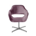 Ver imagem 2 de Poltrona Decorativa Zara Pé Giratório de Metal Sala Recepção Roxo