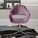Ver imagem 1 de Poltrona Decorativa Zara Pé Giratório de Metal Sala Recepção Roxo
