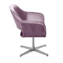 Ver imagem 4 de Poltrona Decorativa Zara Pé Giratório de Metal Sala Recepção Roxo