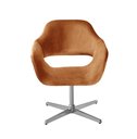 Ver imagem 2 de Poltrona Decorativa Zara Pé Giratório de Metal Sala Recepção Cobre Terracota