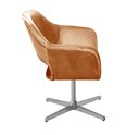 Ver imagem 4 de Poltrona Decorativa Zara Pé Giratório de Metal Sala Recepção Cobre Terracota