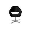 Ver imagem 2 de Poltrona Decorativa Zara Pé Giratório de Metal Sala Recepção Preto