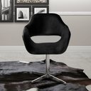 Ver imagem 1 de Poltrona Decorativa Zara Pé Giratório de Metal Sala Recepção Preto