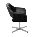 Ver imagem 4 de Poltrona Decorativa Zara Pé Giratório de Metal Sala Recepção Preto