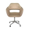 Ver imagem 1 de Poltrona Decorativa Zara Pé Giratório de Metal Sala Recepção Marrom