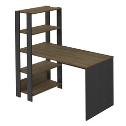 Conjunto 2 Escrivaninhas com Estante Match 4 Prateleiras 120cm Pinho E Preto - 6