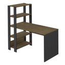 Ver imagem 6 de Conjunto 2 Escrivaninhas com Estante Match 4 Prateleiras 120cm Pinho e Preto Marrom