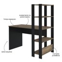 Ver mais imagens de Kit 2 Escrivaninhas com Estante 4 Prateleiras 120cm Match