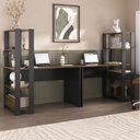 Ver imagem 1 de Kit 2 Escrivaninhas com Estante 4 Prateleiras 120cm Match