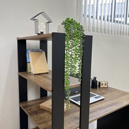 Conjunto 2 Escrivaninhas com Estante Match 4 Prateleiras 120cm Pinho E Preto - 18