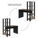 Ver imagem 5 de Kit 2 Escrivaninhas com Estante 4 Prateleiras 120cm Match