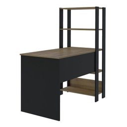 Conjunto 2 Escrivaninhas com Estante Match 4 Prateleiras 120cm Pinho E Preto - 8