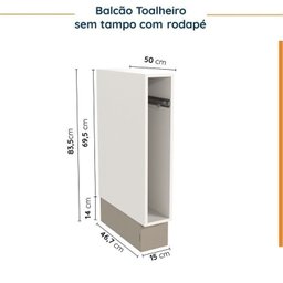 Cozinha Modulada 8 Peças sem Tampo com Rodapé 4 Aéreos e 4 Balcões Ipanema CabeCasa MadeiraMadeira - 19