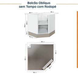 Cozinha Modulada 8 Peças sem Tampo com Rodapé 4 Aéreos e 4 Balcões Ipanema CabeCasa MadeiraMadeira - 18