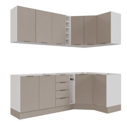 Cozinha Modulada 8 Peças sem Tampo com Rodapé 4 Aéreos e 4 Balcões Ipanema CabeCasa MadeiraMadeira - 5