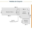 Ver imagem 2 de Cozinha Planejada 8 Peças sem Tampo com Rodapé 4 Aéreos e 4 Balcões Ipanema CabeCasa MadeiraOriginals Marrom/Fendi Trama