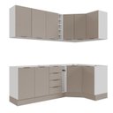 Ver imagem 5 de Cozinha Planejada 8 Peças sem Tampo com Rodapé 4 Aéreos e 4 Balcões Ipanema CabeCasa MadeiraOriginals Marrom/Fendi Trama