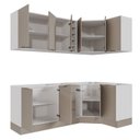 Ver imagem 6 de Cozinha Planejada 8 Peças sem Tampo com Rodapé 4 Aéreos e 4 Balcões Ipanema CabeCasa MadeiraOriginals Marrom/Fendi Trama