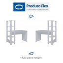 Ver mais imagens de Conjunto 2 Escrivaninhas com Estante Match 4 Prateleiras 120cm Branco