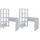 Ver imagem 2 de Conjunto 2 Escrivaninhas com Estante Match 4 Prateleiras 120cm Branco