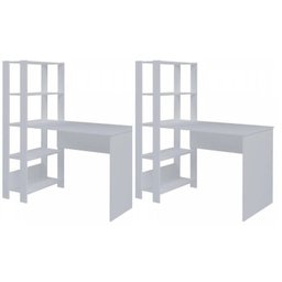 Kit 2 Escrivaninhas com Estante 4 Prateleiras 120cm Match - 2