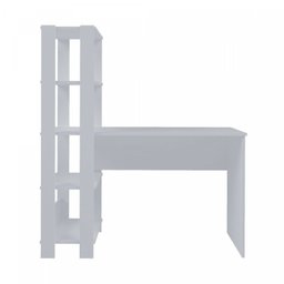 Conjunto 2 Escrivaninhas com Estante Match 4 Prateleiras 120cm Branco - 5 Conjunto 2 Escrivaninhas com Estante Match 4 Prateleiras 120cm Branco - 5