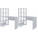 Ver imagem 2 de Conjunto 2 Escrivaninhas com Estante Match 4 Prateleiras 120cm Branco
