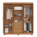 Ver imagem 5 de Guarda Roupa Casal 6 Portas 3 Gavetas 100% MDF Select Freijó Trend Marrom