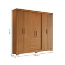 Ver imagem 3 de Guarda Roupa Casal 6 Portas 3 Gavetas 100% MDF Select Freijó Trend Marrom