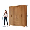 Ver mais imagens de Guarda Roupa Casal 6 Portas 3 Gavetas 100% MDF Select Freijó Trend Marrom