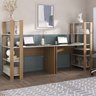 Kit 2 Escrivaninhas com Estante 4 Prateleiras 120cm Match - 1