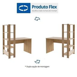 Kit 2 Escrivaninhas com Estante 4 Prateleiras 120cm Match - 14