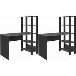 Kit 2 Escrivaninhas com Estante 4 Prateleiras 120cm Match - 2
