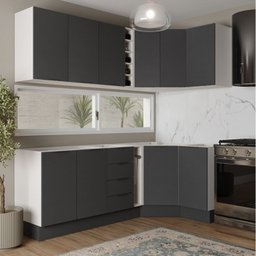 Cozinha Modulada 8 Peças sem Tampo com Rodapé 4 Aéreos e 4 Balcões Ipanema CabeCasa MadeiraMadeira - 1