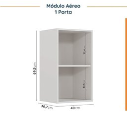 Cozinha Modulada 8 Peças sem Tampo com Rodapé 4 Aéreos e 4 Balcões Ipanema CabeCasa MadeiraMadeira - 13