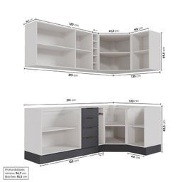Cozinha Modulada 8 Peças sem Tampo com Rodapé 4 Aéreos e 4 Balcões Ipanema CabeCasa MadeiraMadeira - 4